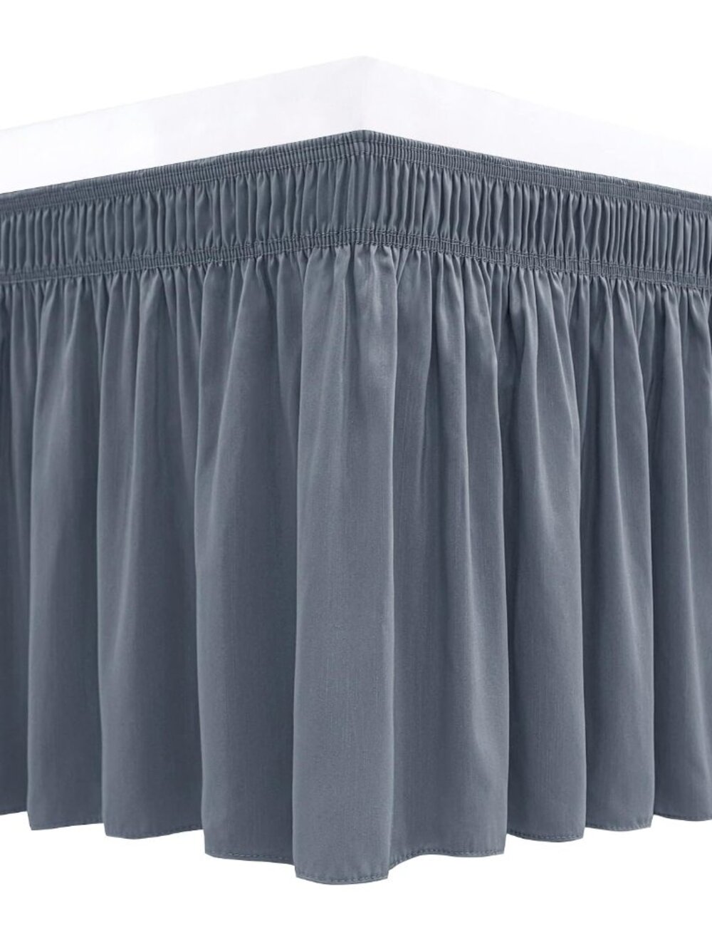 NEW Biscaynebay Wrap Around Bed Skirtl for Queen Beds 15" Drop, Dark Grey